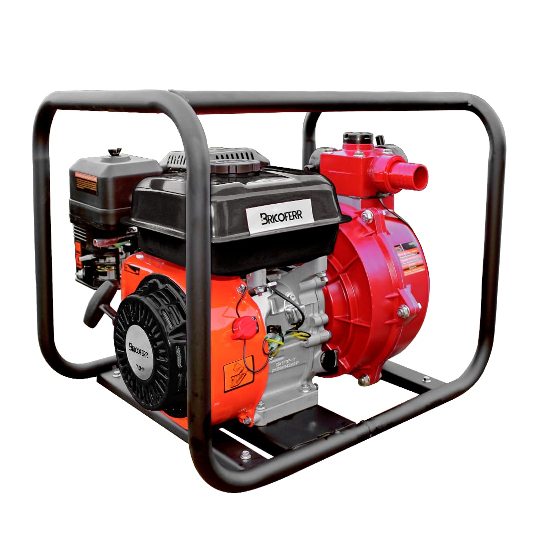 Bricoferr BFG037 2" High Pressure Petrol Engine Pump - Red/Orange & Black