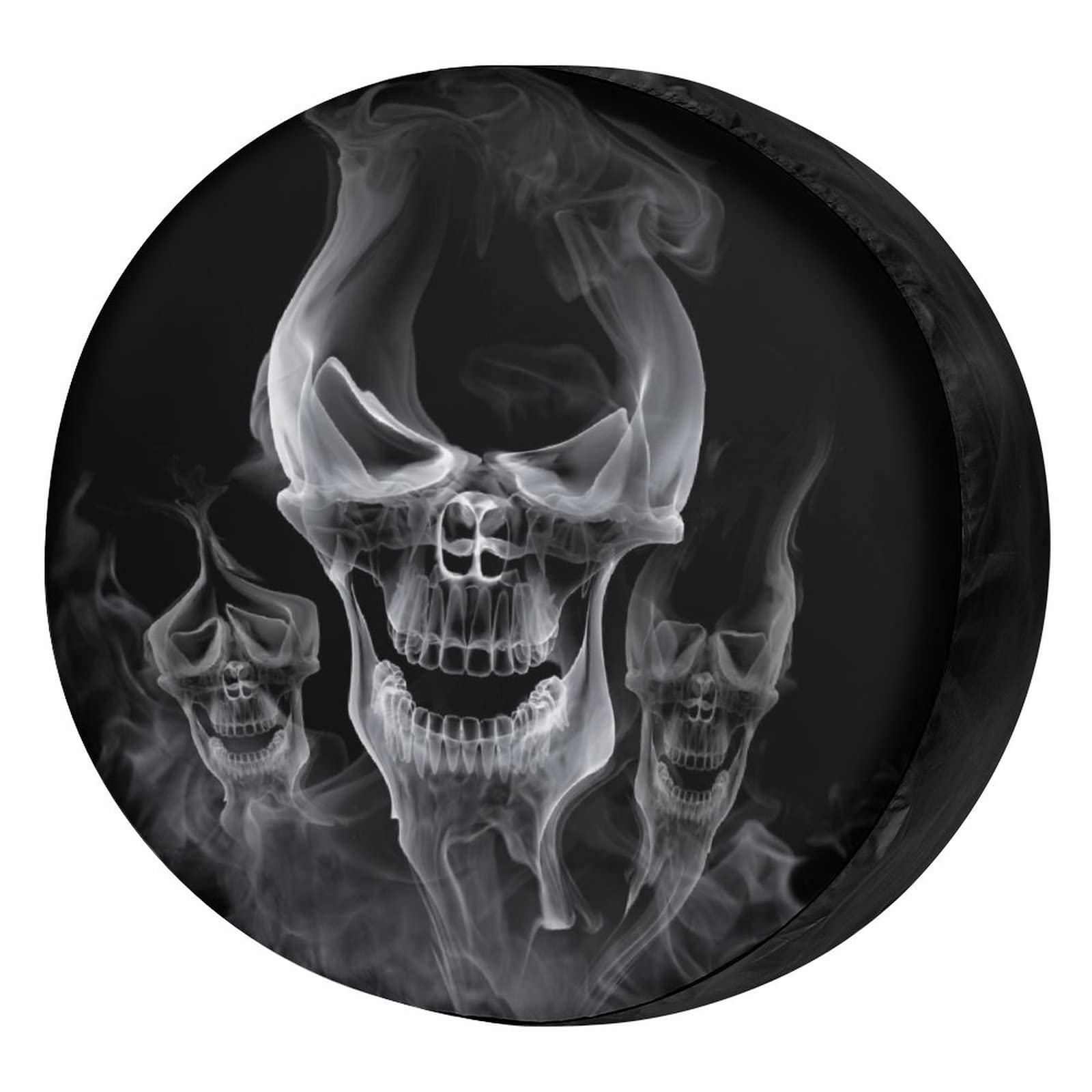 Foruidea Smoke Skull Spare Tire Cover Wheel Tire Cover Fit Trailer, RV, SUV and Many Vehicle 18inch