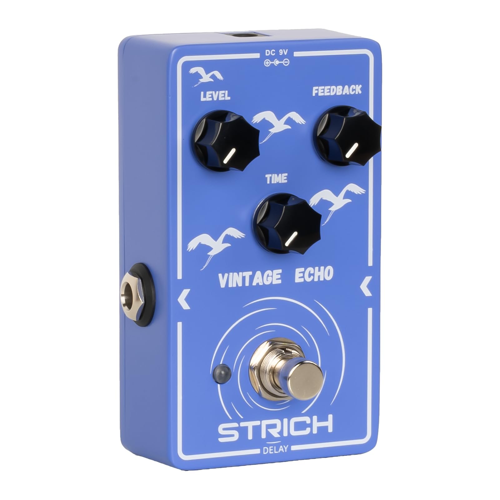 STRICH VINTAGE ECHO Analog Delay Guitar Pedal, True Bypass, Blue