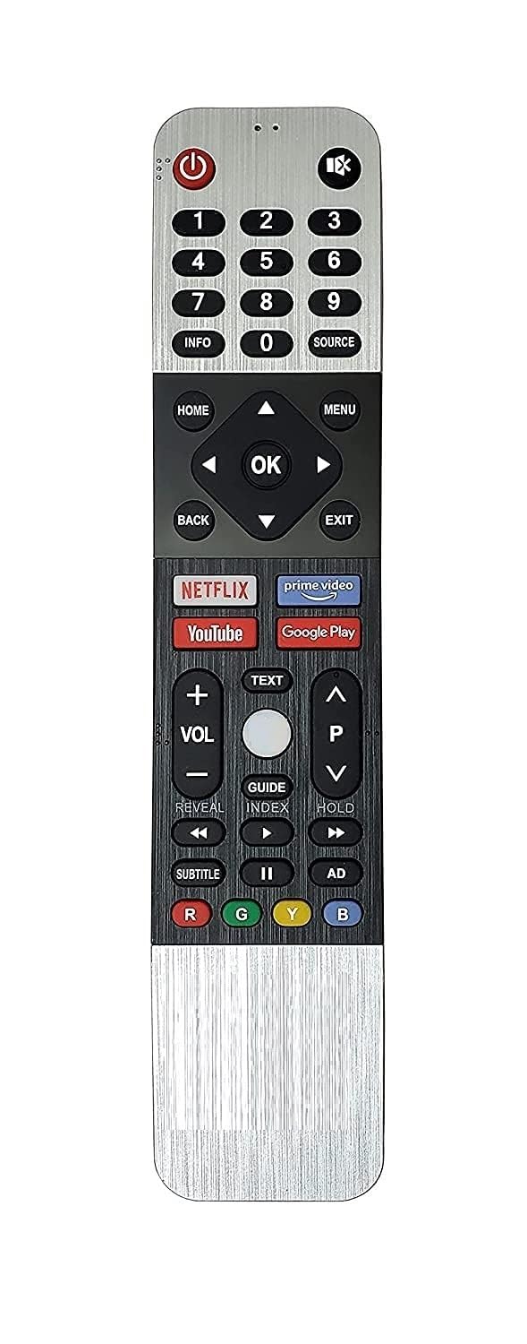 HDF Remote Control Compatible for Skyworth Itel Sansui & Coocaa LCD LED TV Remote with Non Voice, Netflix, YouTube & Google Play Functions - Pairing Required (Silver Black) (B0BPYLVXY2) Amazon Price History, Amazon Price Tracker