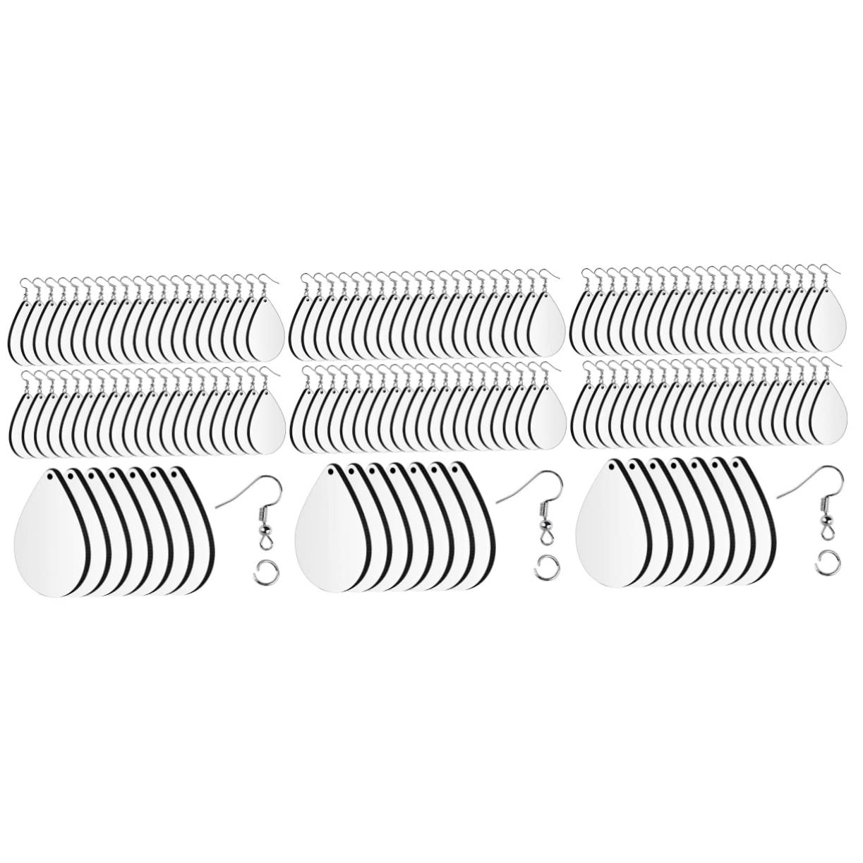 STOBOK 3 Sets Erstellen Benutzerdefinierten Schmuck Sublimation Rohlinge Ohrring Formen Handgefertigte Ohrring Haken 50 Stück * 3