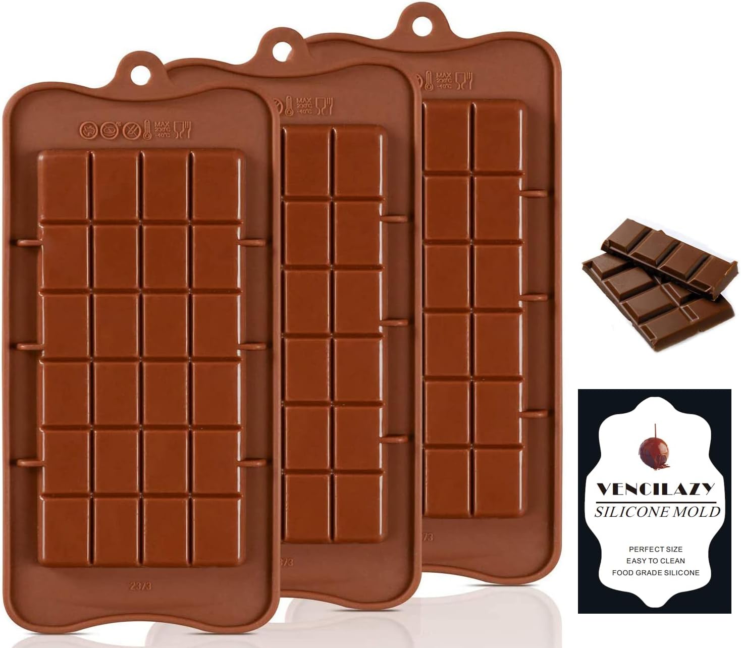 Silicone Chocolate Mould BreakApart Chocolate Mold Vencilazy 3 PCS Non