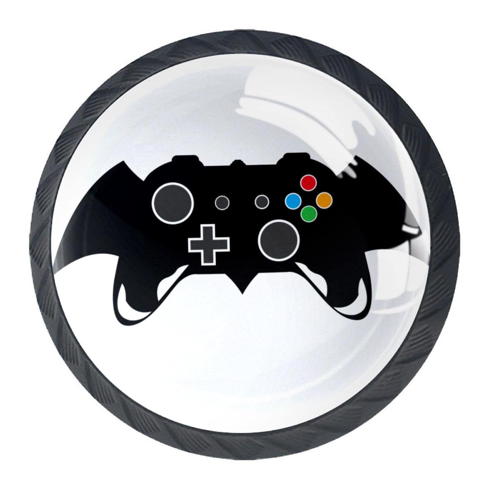 Luoweisi 4 Pack Gaming Controllers Drawer Knobs Round Kitchen
