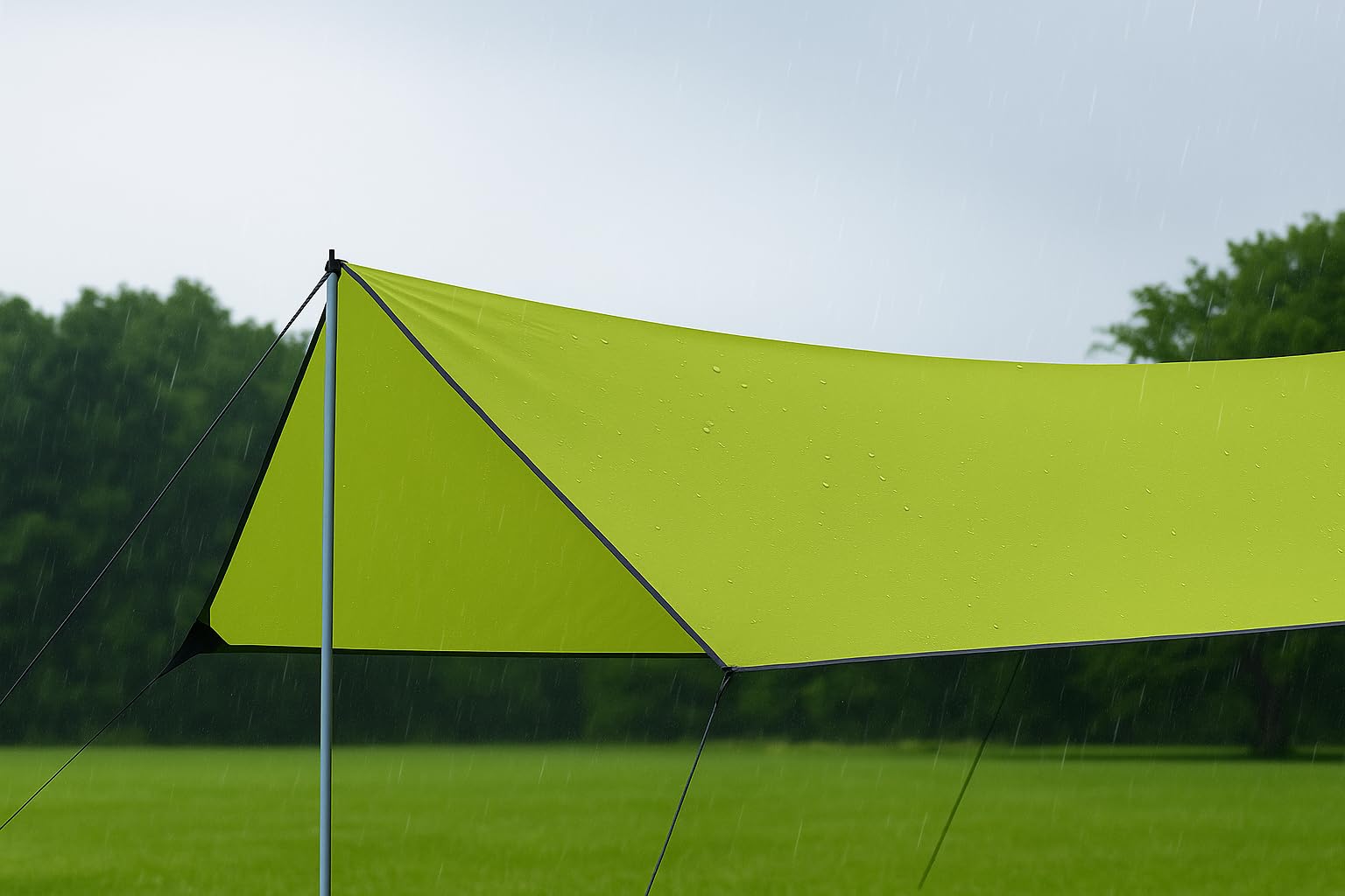 BERGER | Tenda Sole Spiaggia Portatile 2x3 Metri - Telo Ombra Protezione UV UPF 50+, Impermeabile per Mare, Picnic, Pesca e Campeggio, Tendalino da Spiaggia con Corde e Pali - Tarp Verde
