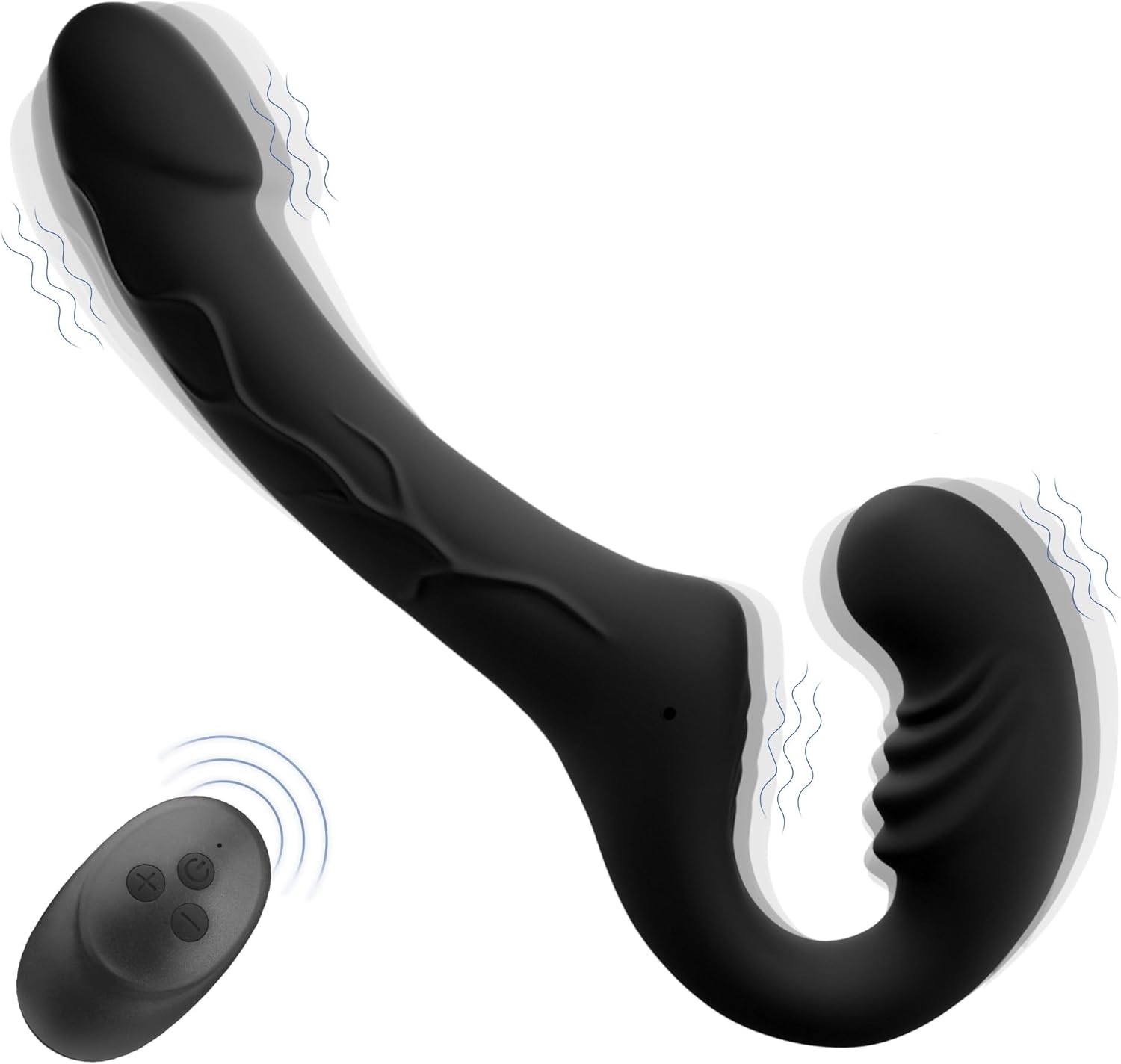 Strapless Strap On Double Sided Dildo for Women, 10 Strong Vibrating Anal Clitoral G Spot Vibrator with 6 Inch & 4 Inch Realistic Dildo, Wearable Pegging & Lesbian Sex Toys with Remote Control
