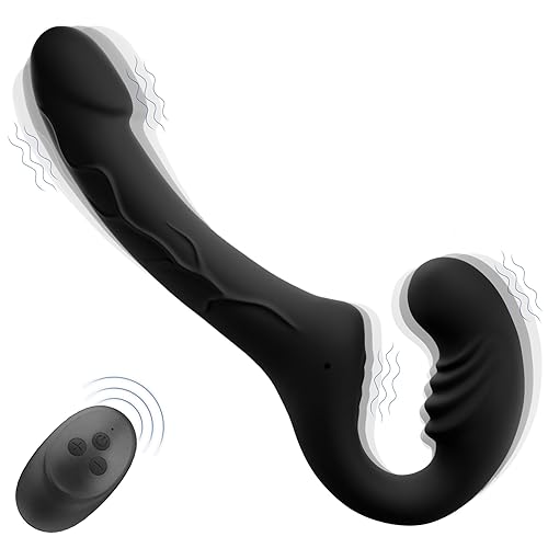 GAIWU Strapless Strap On Double Sided Dildo for Women, 10 Strong Vibrating Anal Clitoral G Spot Vibrator with 6 Inch & 4 Inch Realistic Dildo, Wearable Pegging & Lesbian Sex Toys with Remote Control