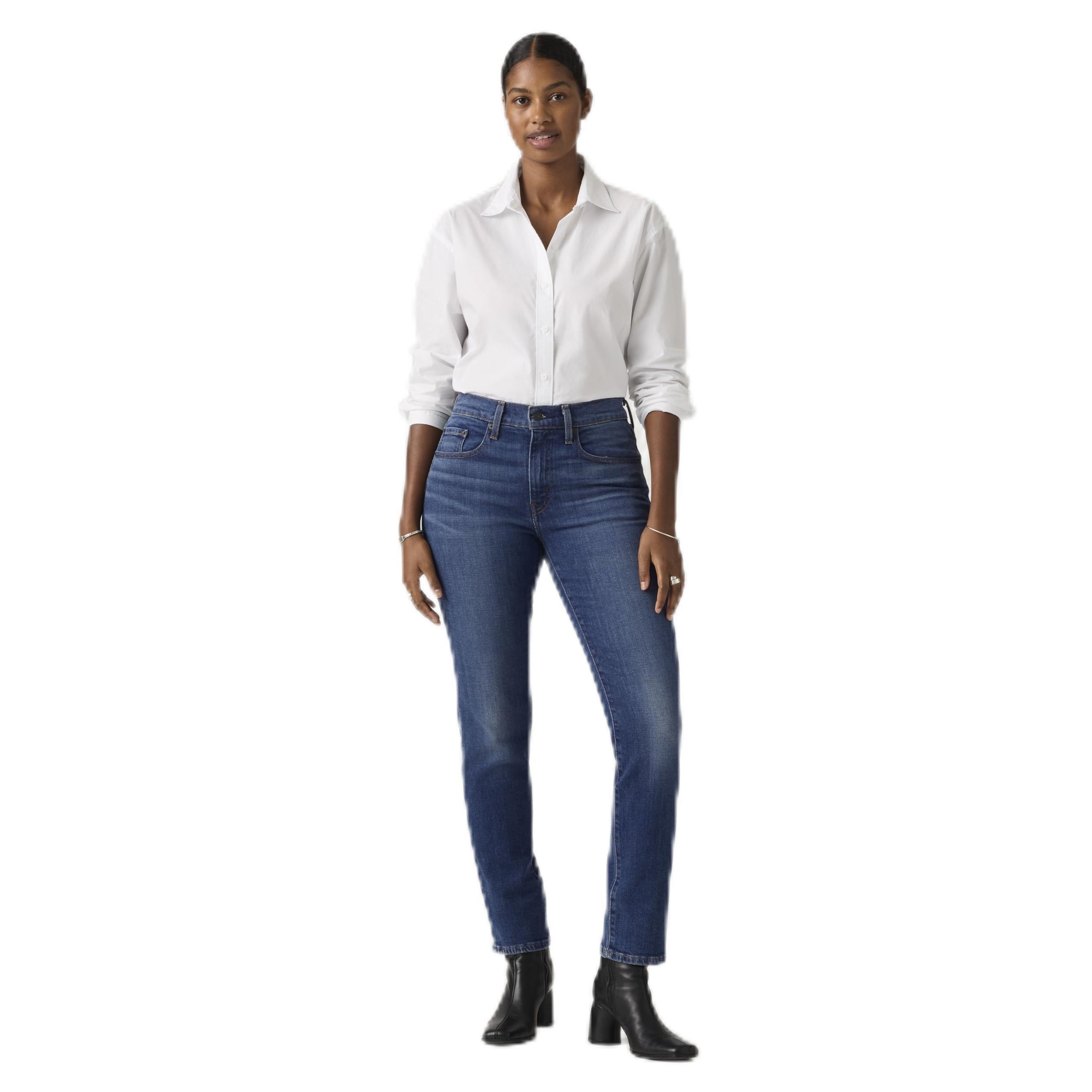 Levi's Women's Jeans 724 with Stretch, Straight Fit, Blue (Damaged Stats), W31/L32