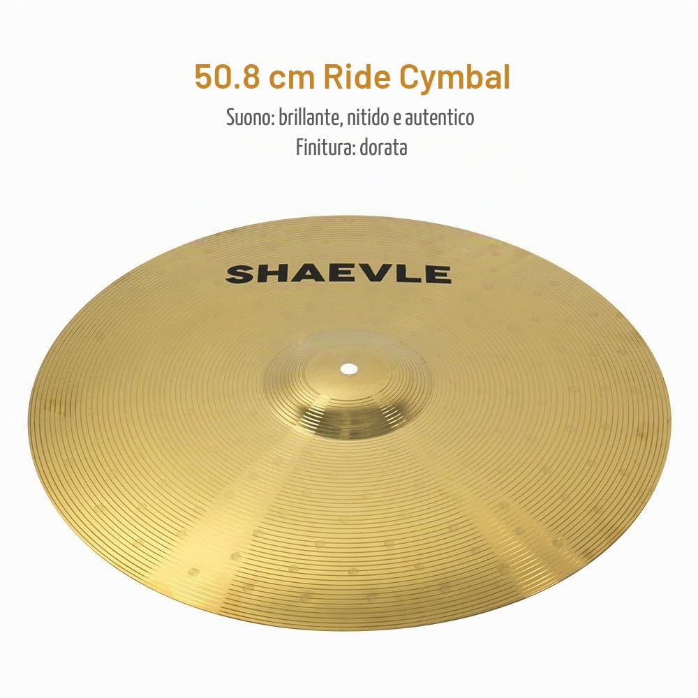 Golden Cymbal Pack - Set di 5 Piatti in Lega per Batteria 14" 16" 18" 20"