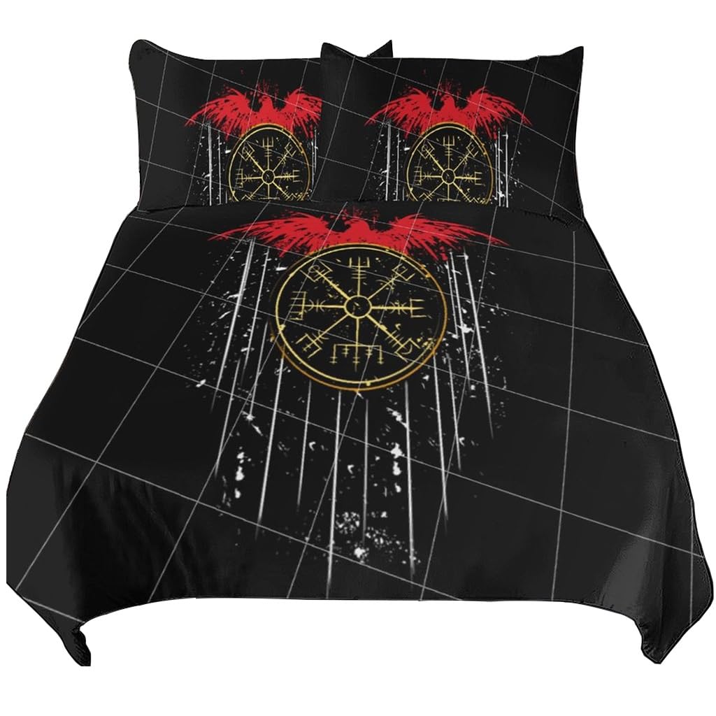 Linge de lit Vikings Vegvisir 218x177cm pour transformer une décoration de chambre terne
