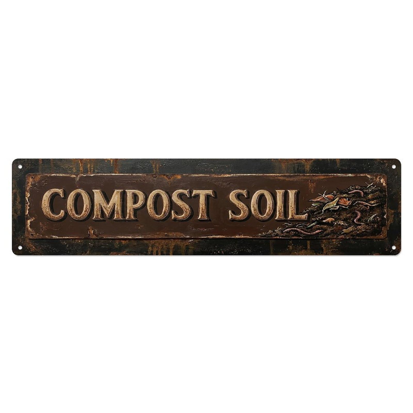 Vintage Compost Soil Rich Farmhouse Metal Tin Sign