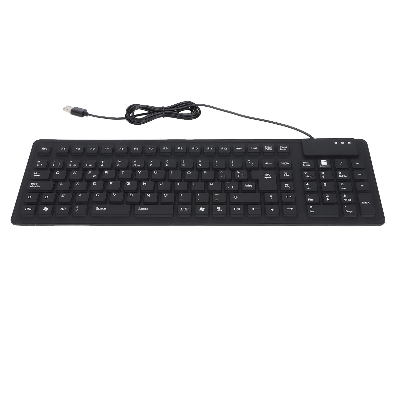 Cocoarm Tastiera Pieghevole in Silicone, Materiale Morbido, USB Spagnola Cablata a 108 Tasti, Portatile per Viaggi e Uso Domestico