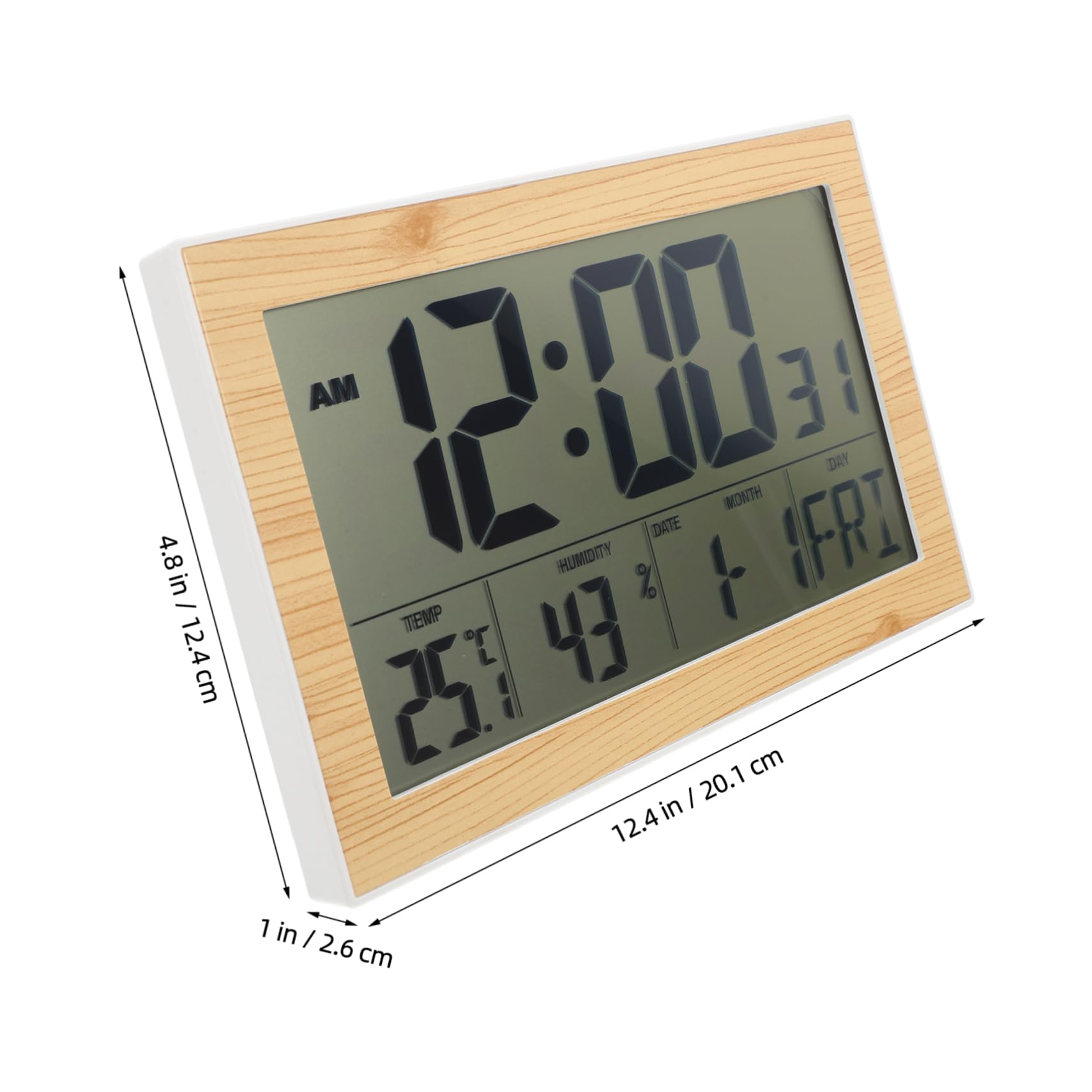 ABOOFAN Orologio Digitale da Parete Termometro Automatico Display Grande Design in Abs Leggero e Compatto per Soggiorno e Camera