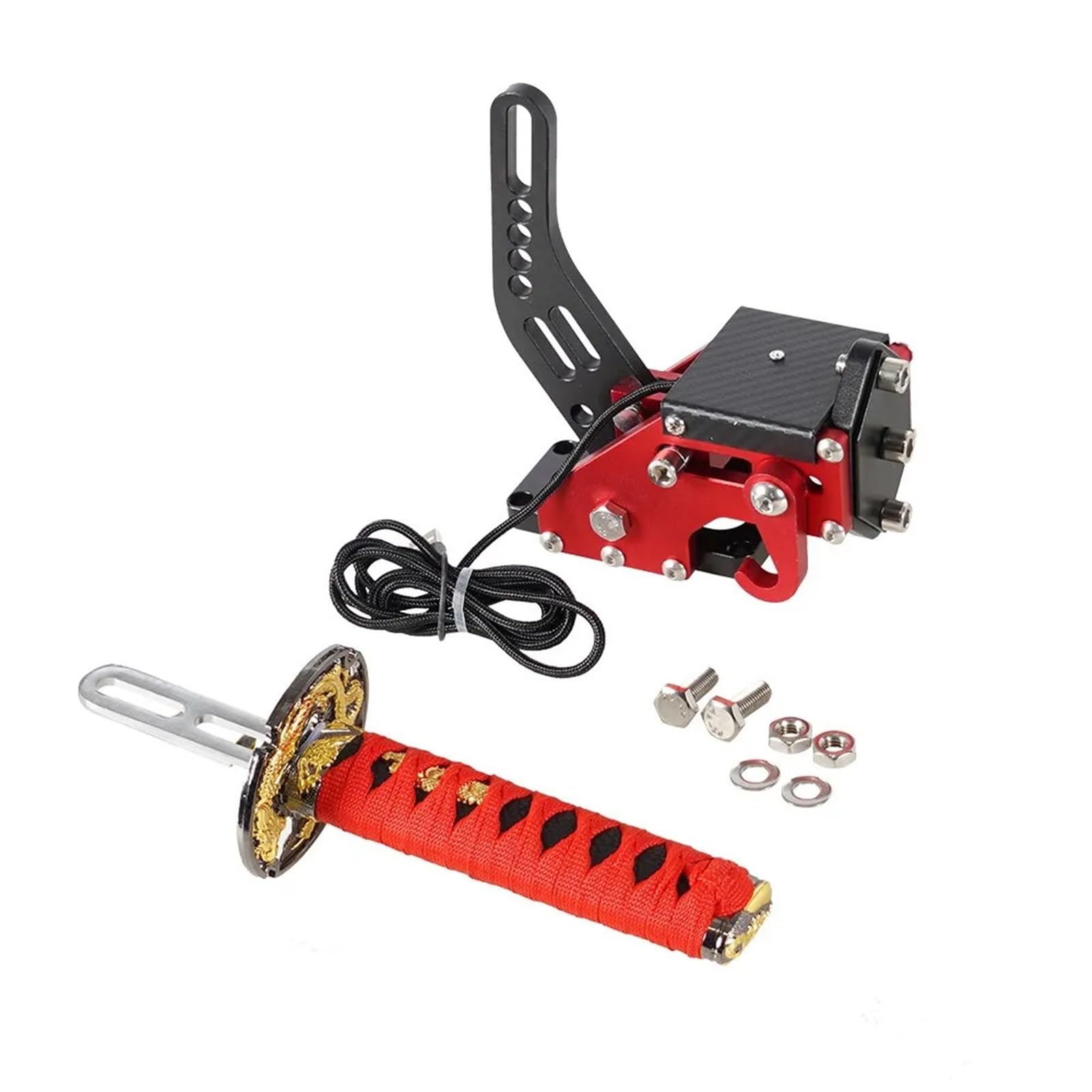15CM/26CM Katana Hamulec ręczny Miecz samurajski Hamulec ręczny do USB G25/27/29 T300 T500 PC SIM Gry wyścigowe Czarny Czerwony
