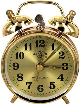 Home Alarm Clock Gold Mechanical Alarm Clock Hand Wind Retro Metal Brain Clock Home Decoration Color Gold