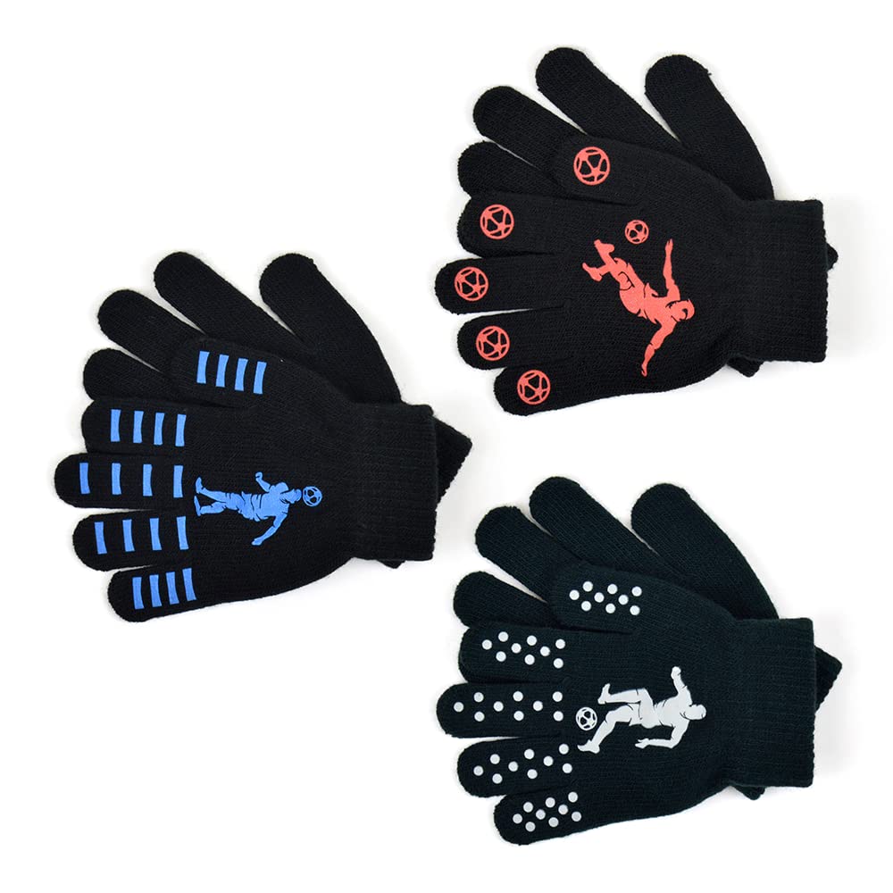 Undercover Boys Football 3 Pack Assorted Gripper Gl113 Magic Gloves