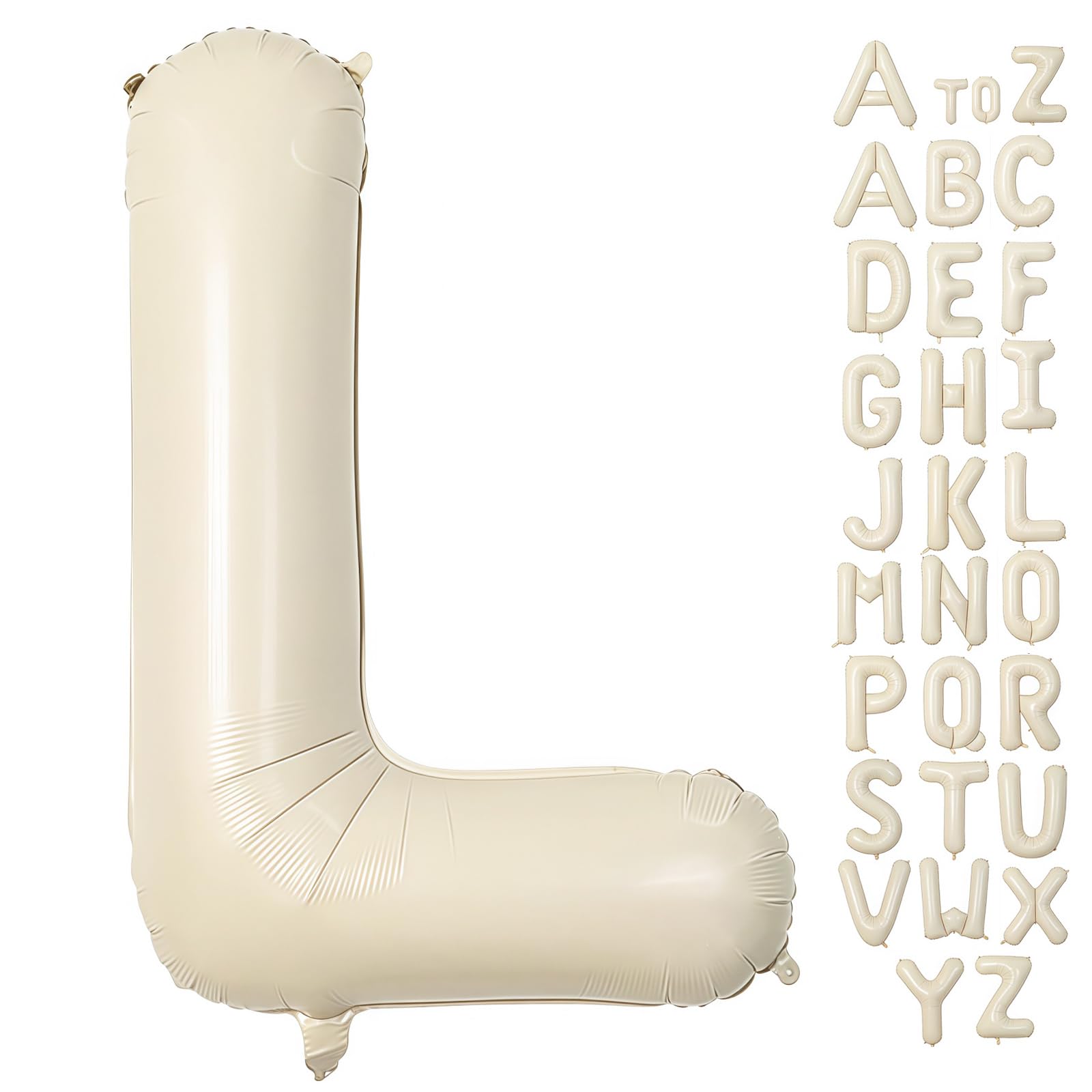 Cream Letter L Balloons,40 Inch Balloons Letter L Mylar Helium Large L Balloon for Birthday Party Anniversary Decorations