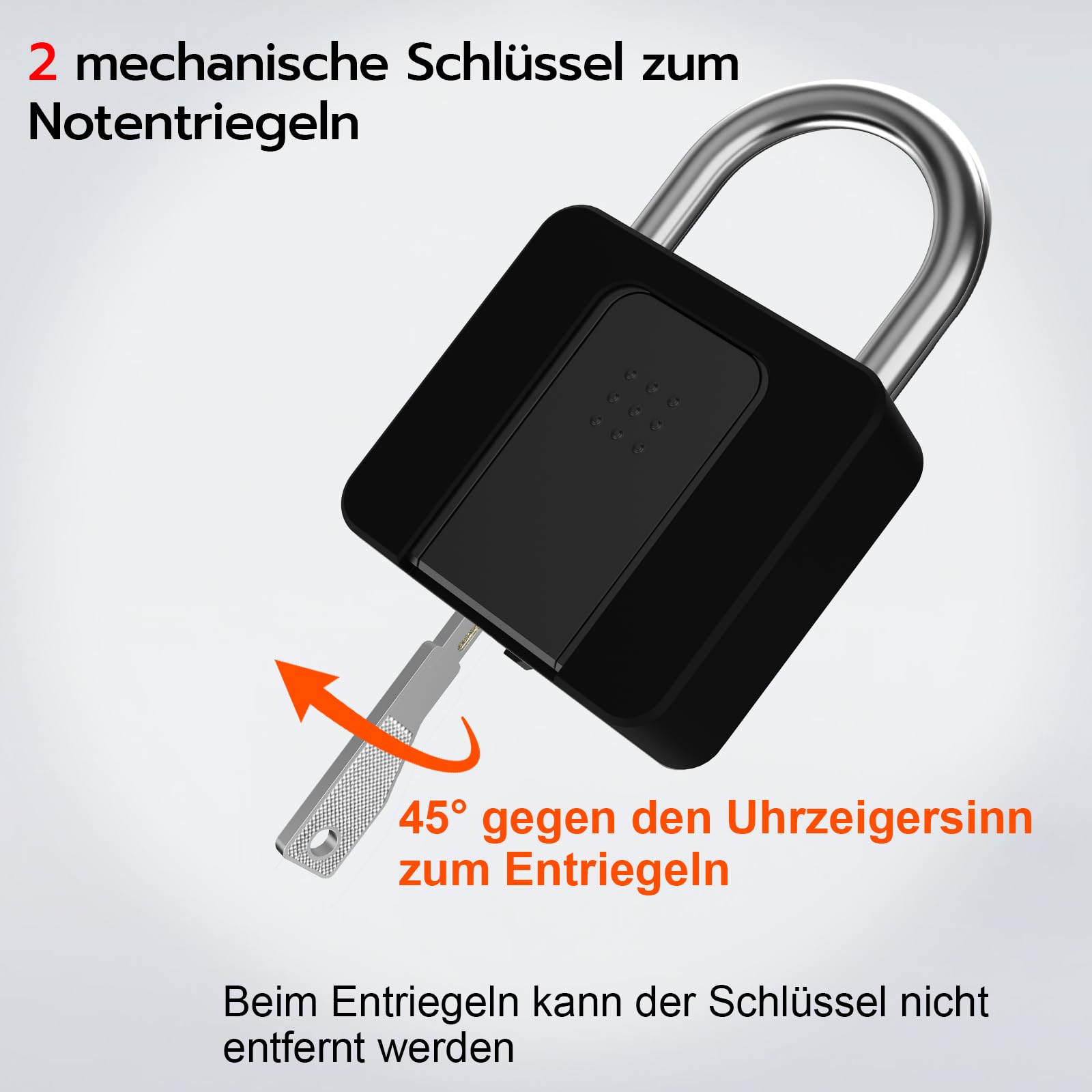 Candado de huellas dactilares, Eseesmart Gran Smart Lock, Candado Biométrico Bluetooth con llave, Candado Impermeable con Carcasa de Goma Gimnasio, Armarios, Oficina