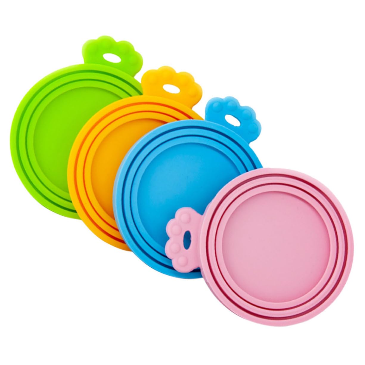 BESPORTBLE Silicone Pet Food Can Lid 4 Pack Sealed Can Covers for Dog Cat Food Leakproof Dishwasher Safe for Daily Use