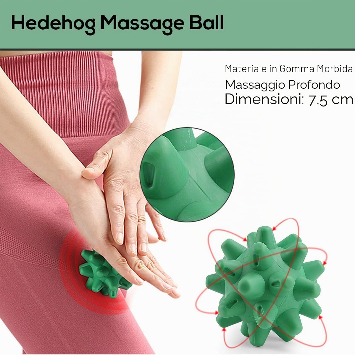 Set di 7 pallina massaggio piedi, pallina massaggio muscolare a forma di riccio, a 4 angoli, per fascite plantare, terapia dei trigger point, rilassamento miofasciale profondo dei tessuti
