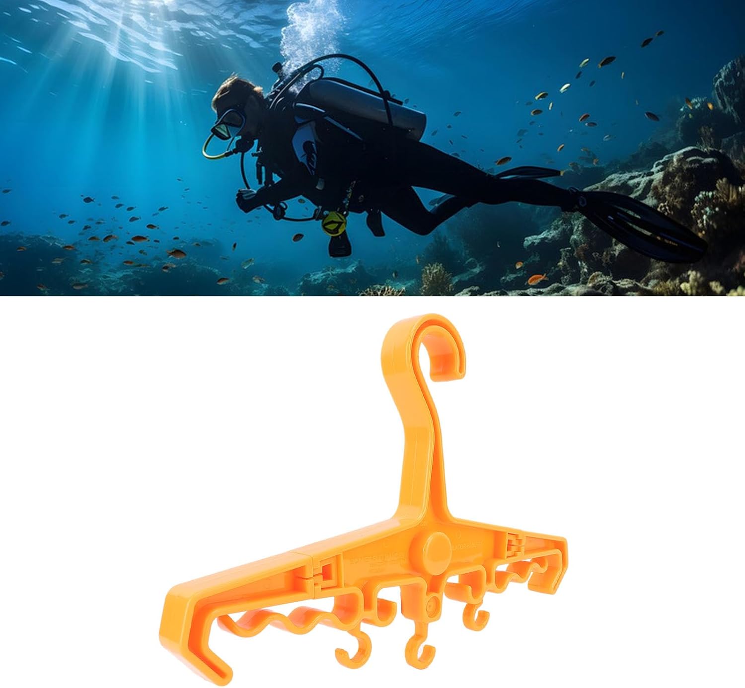 Hanger, Scuba Hanger, BC Regulator Hanger, Anti Slip, with Ergonomic Design, Multipurpose Heavy Duty Hanger, Portable Diving Gear for Travel Water Sports (Orange)