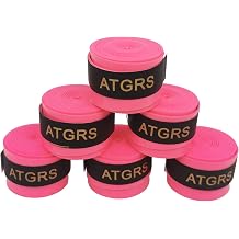 Tennis Racket Grip, Tacky Tennis Overgrips Tape Absorb Moisture Badminton Handle Tape Frosted Anti-Slip Overgrip for Tennis Racquet Badminton Racquet Pickleball Overgrip 6 Pack Tacky-Pink