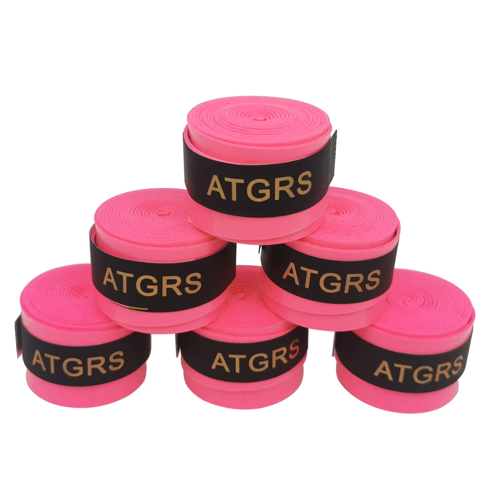 Tennis Grip, Tacky Tennis Racket Grip, Anti Slip/Quick Drying Tennis Overgrips for Tennis Racket, Badminton, Squash, Padel (Racket Grip 6 Bright Pink)