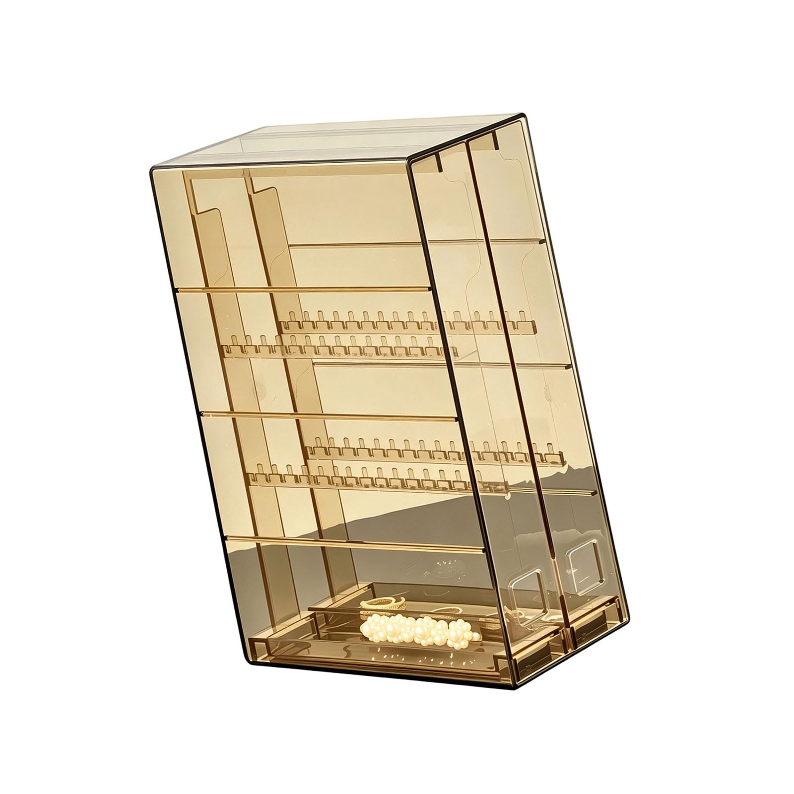 YUGSHNKFC Portable Jewelry Holder with Clear Body and Multiple Compartments to Tangling of Items Container Easy Container