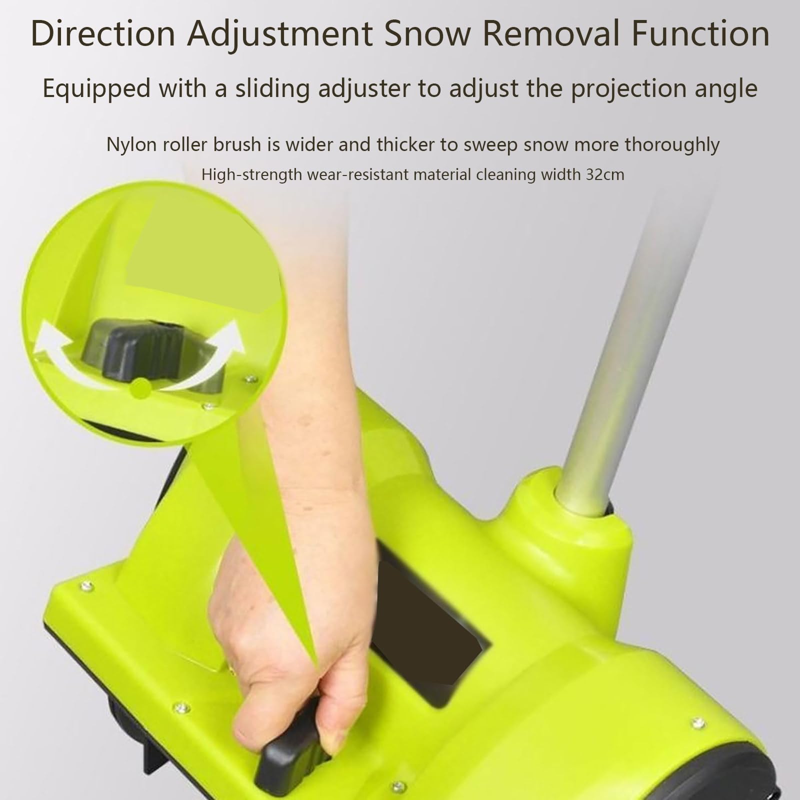 Pala da Neve elettrica Senza Fili, Larghezza 32 cm, spazzaneve a Batteria, con 2 batterie e caricabatteria rapido