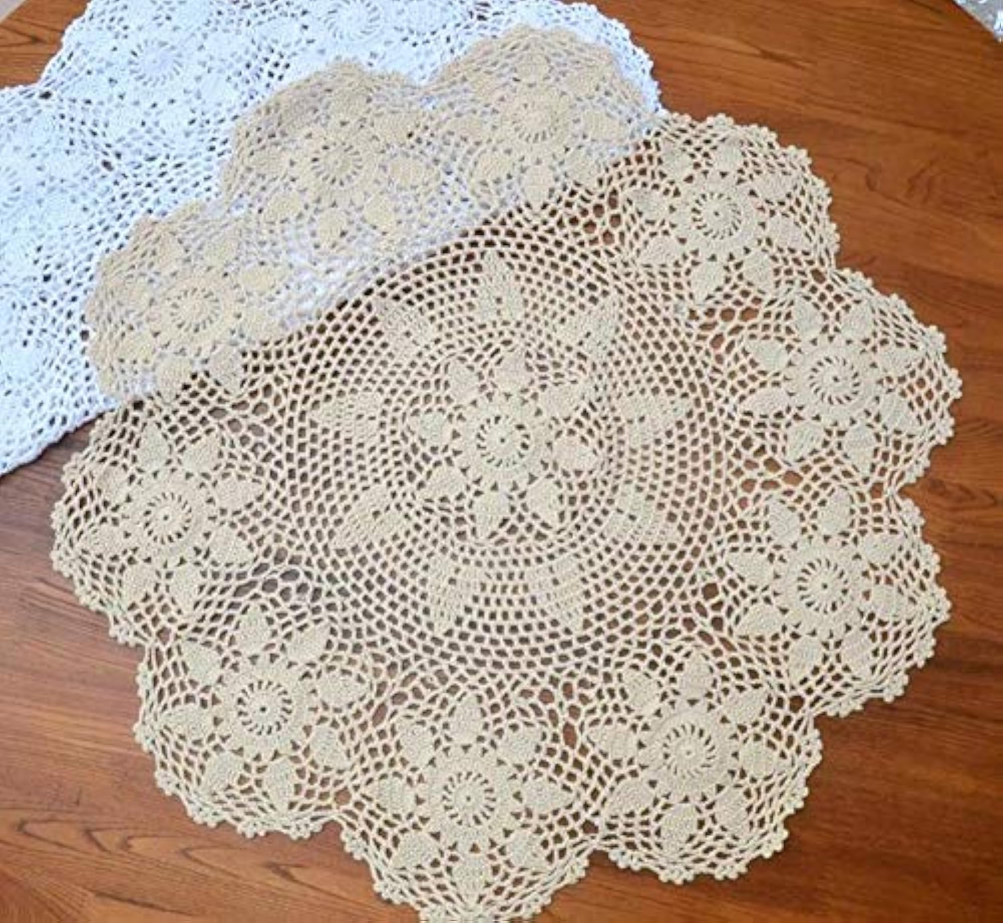 Cotton Handmade Crochet Round Tablecloth Doilies