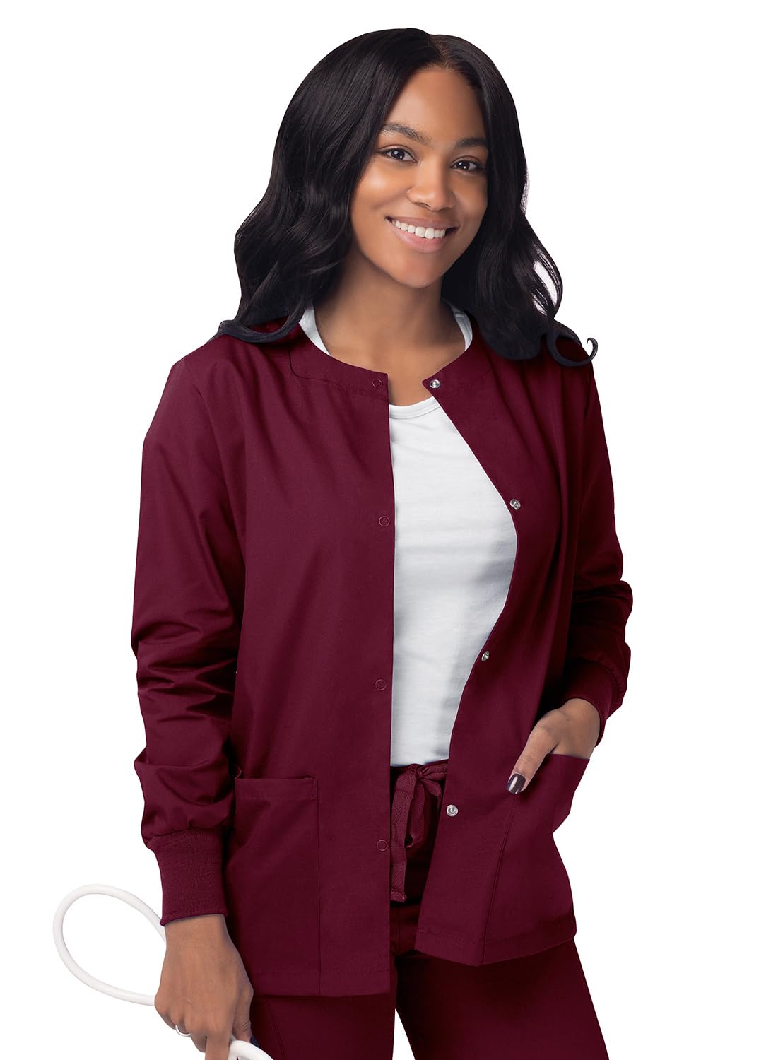Sivvan Scrubs for Women - Front Snap Warm - Up Jacket