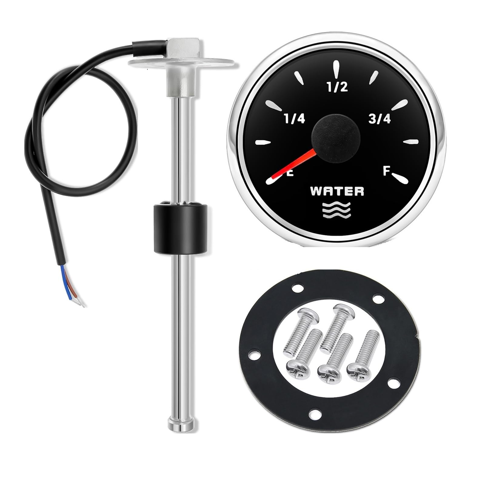 0-190Ohm czujnik poziomu wody 52mm wskaźnik poziomu wody z 7 kolorowymi diodami LED wskaźnik poziomu wody w zbiorniku do jachtu łódź samochód Bezpośrednia wymiana(550mm SensorXGauge)