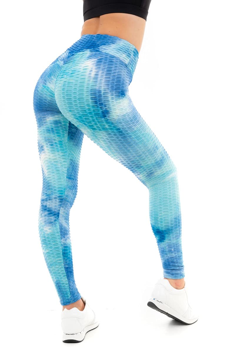 M17Women's Womens Ladies Tie Dye Honeycomb Waffle Leggings Leggings
