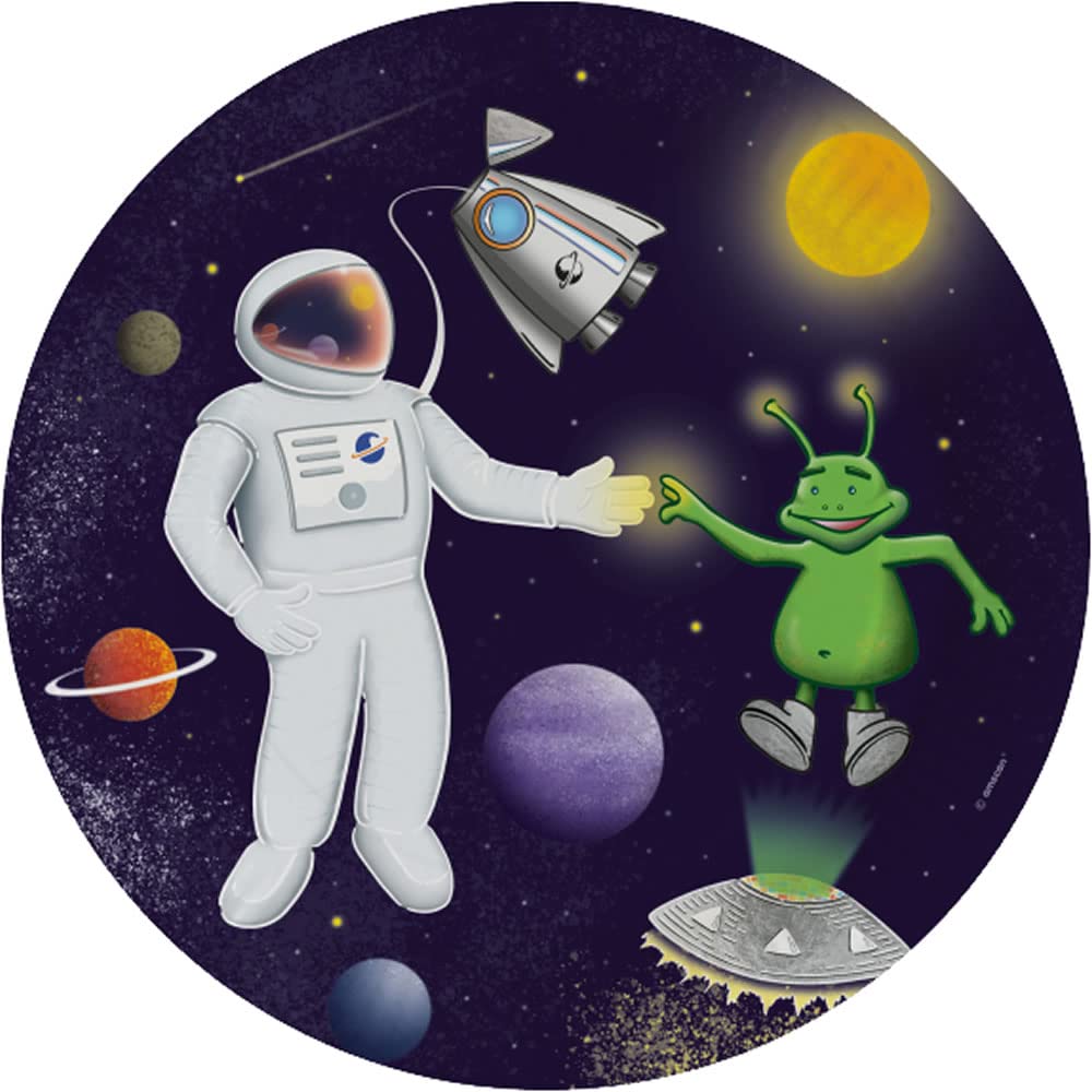 amscan 8 Eco Plates Space Party for Children's Birthday Party and Theme Party FSC Certified Astronat Space Children's Birthday Party Paper Plates Party Plates