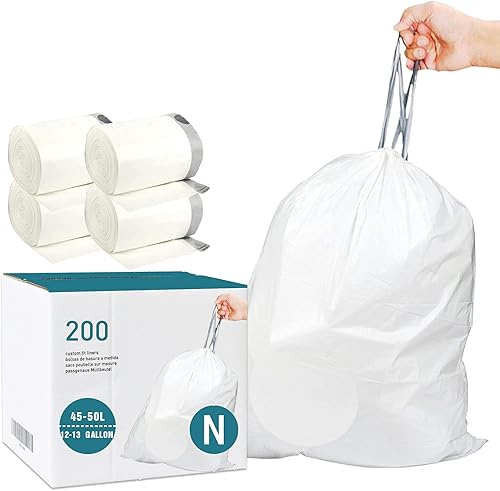 Miniatura 9 de Code N (50 unidades) 12-13 galones  Bolsas de basura de ajuste personalizado de 45-50 litros compatibles con simplehuman Code N  Revestimientos de