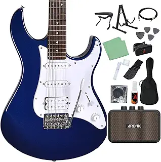 YAMAHA PACIFICA012 エレキギター 入門モデル SSHピックアップ ヤマハ パシフィカ (ミニアンプ初心者セット, ダークブルーメタリック)