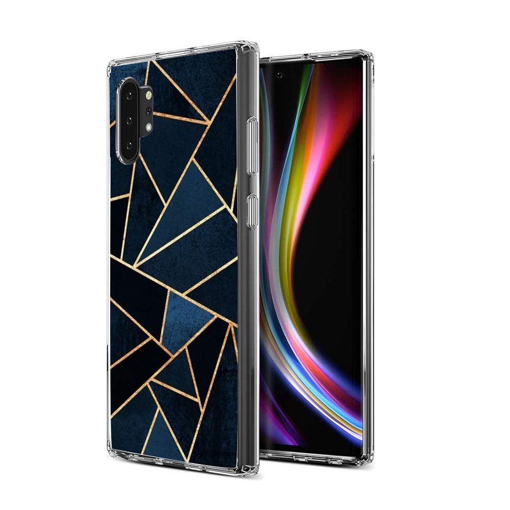 Slim Clear Geometric Pattern Case for Samsung Galaxy Note 10 Plus Customized Design Soft TPU and Rubber Flexible Durable Shockproof Samsung Galaxy Note 10 Plus Protective Case-Anti-Slippery