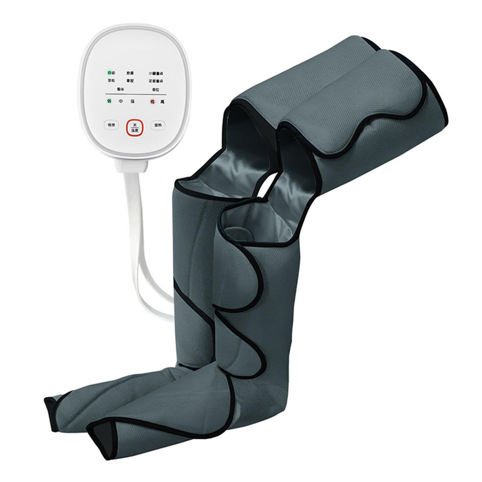 Massaggiatore per gambe a compressione d'aria a 360°, pressione dell'aria riscaldata, polpaccio, piede, favorisce la circolazione sanguigna, dispositivo per massaggio di rilassamento muscola
