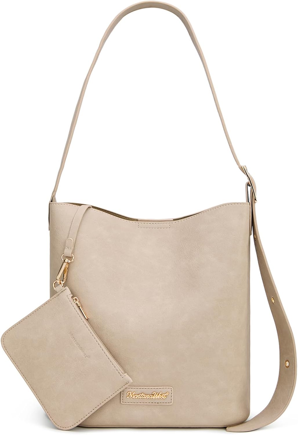 Montana West Medium Hobo Bags for Women with Coin Purse, Soft PU Leather Bucket Shoulder Ladies Handbag with Adjustable Strap