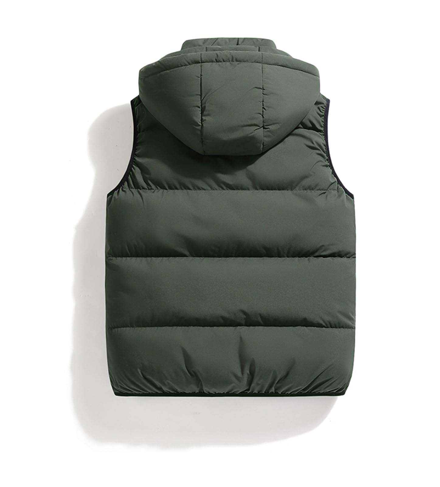 hathne Herren Winter Puffer Weste Ärmellos Warm Reißverschluss Leichte Jacke Weste mit abnehmbarer Kapuze
