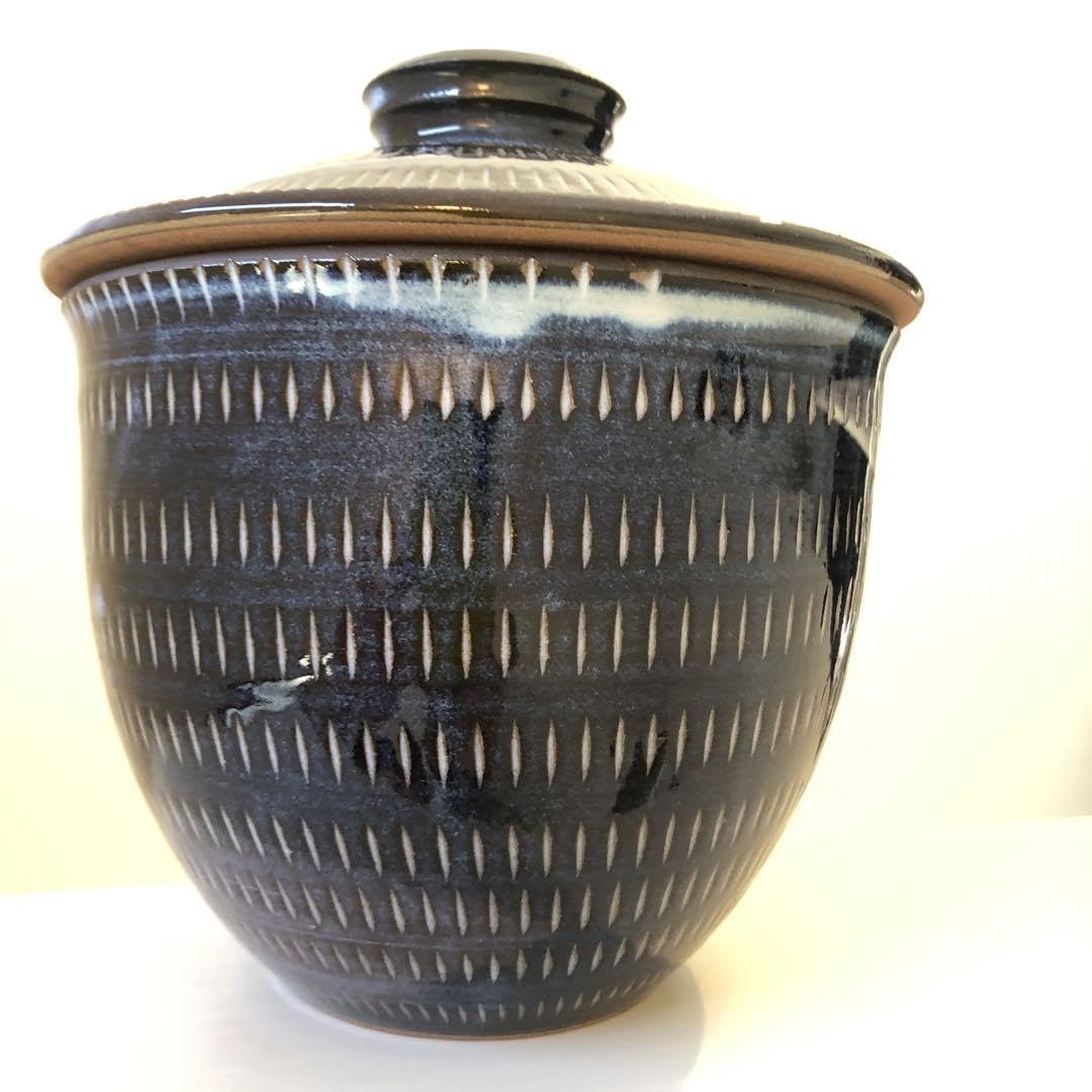 小石原焼 蓋付き壷
