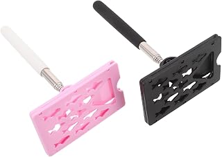 2pcs Telescopic Toll Swiping Rod Parking Card Grabber Tool | Stainless Steel and Abs Build, Pink or Black Options, Scratchfree Protection, Allweather Access, Universal Application