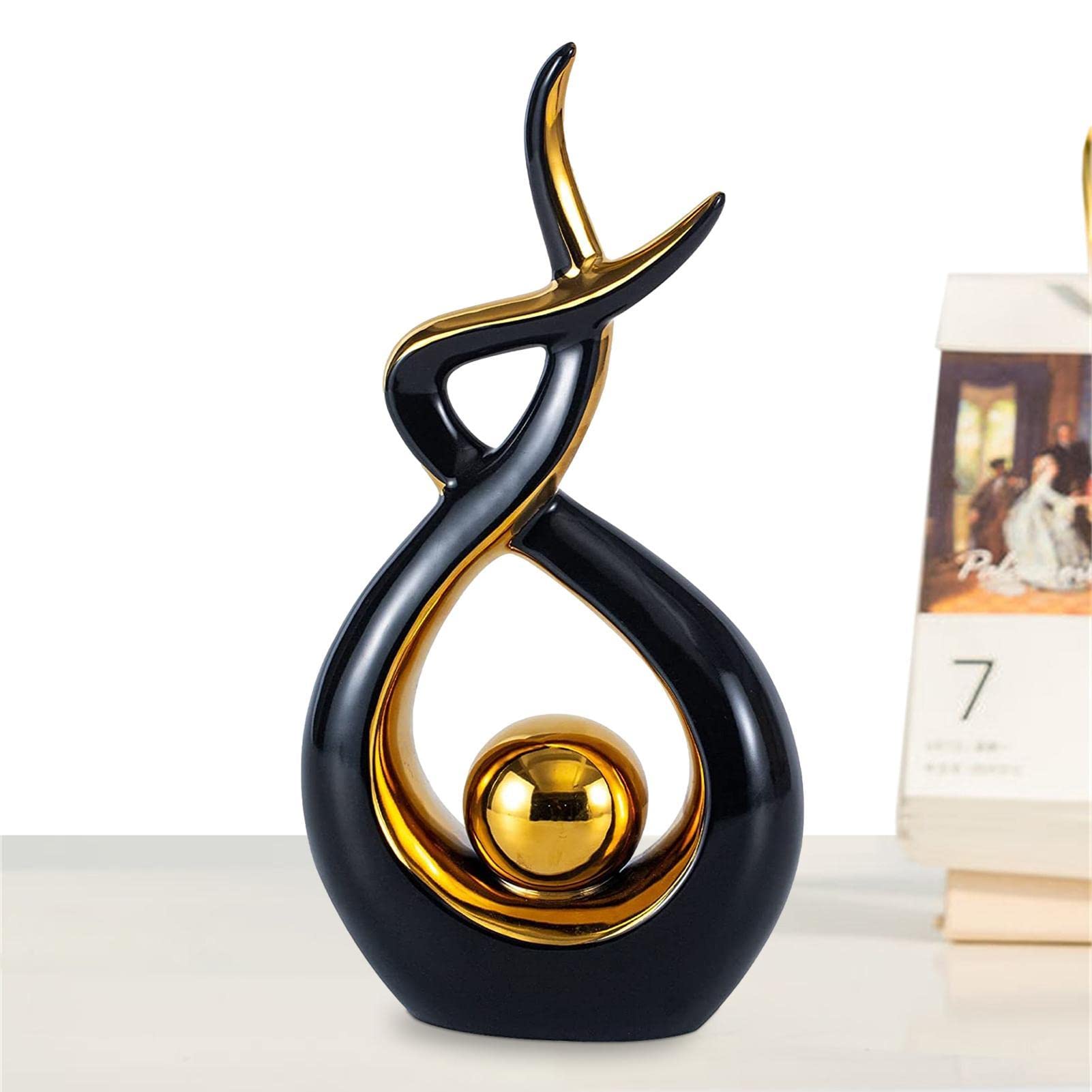 Keramisch beeld, moderne abstracte sculptuur, woondecoratie, tafeldeco