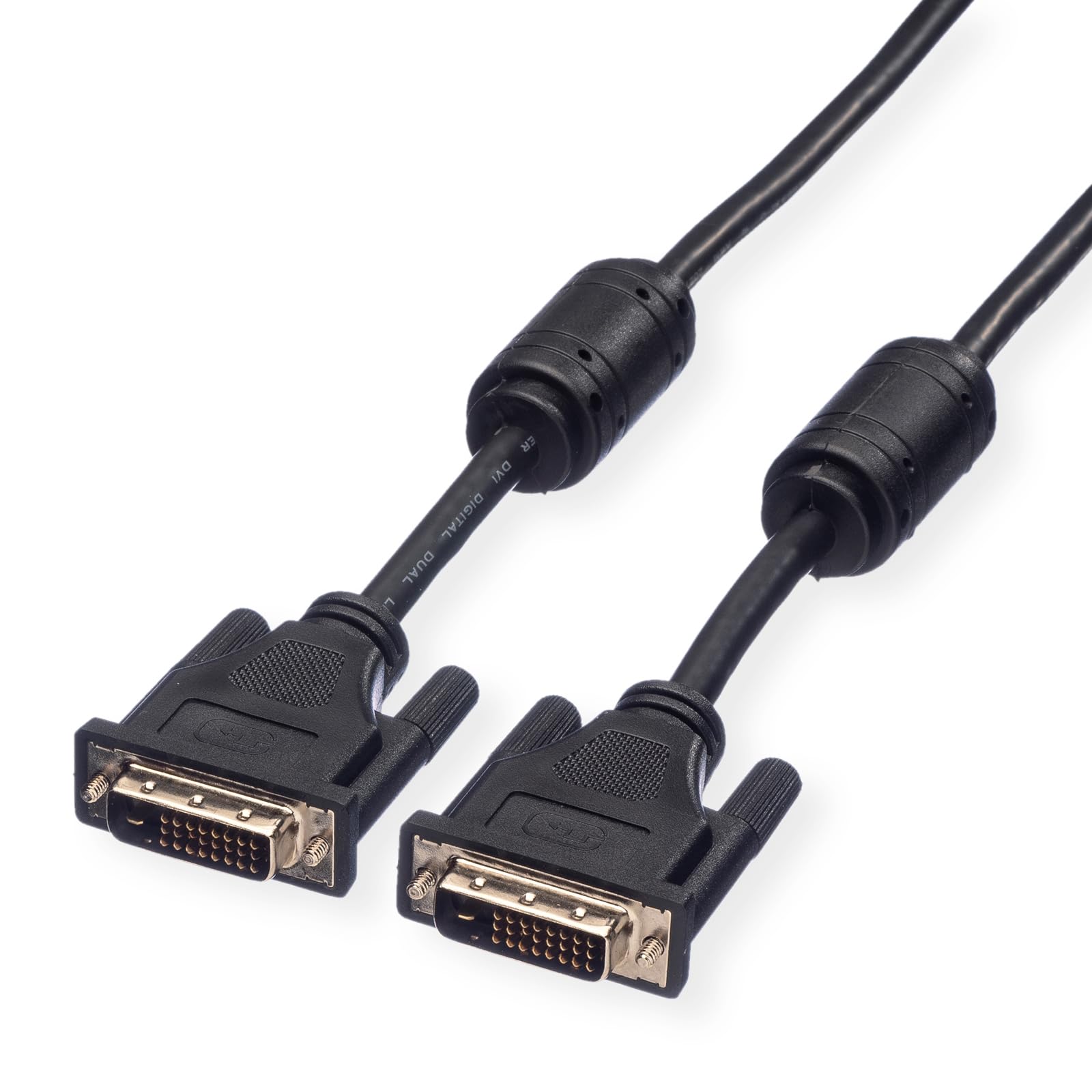 ROLINE DVI Cable | Monitor cable DVI Plug-Plug | Dual Link connection cable Black 1 m