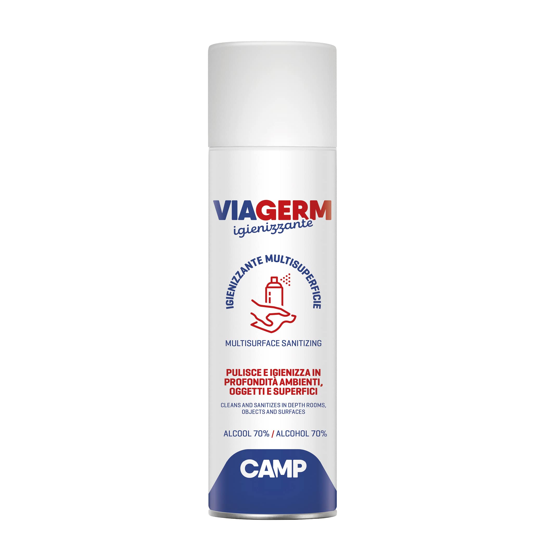 CAMP Viagerm Igienizzante Multisuperficie Spray con alcool 70%, Pack 12x500ml