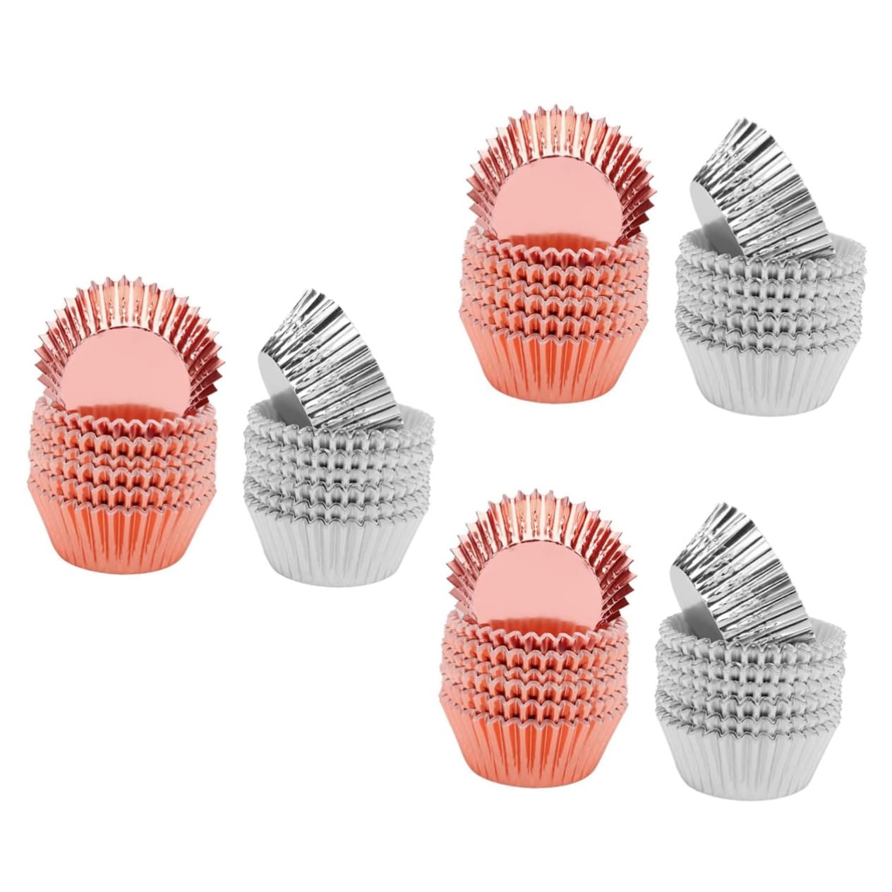 BESTonZON 600pièces Caissettes à Muffins Papier Métallique Épais Rose Pour Gâteaux Et Desserts Pour Fêtes Mariages Et Événements Spéciaux