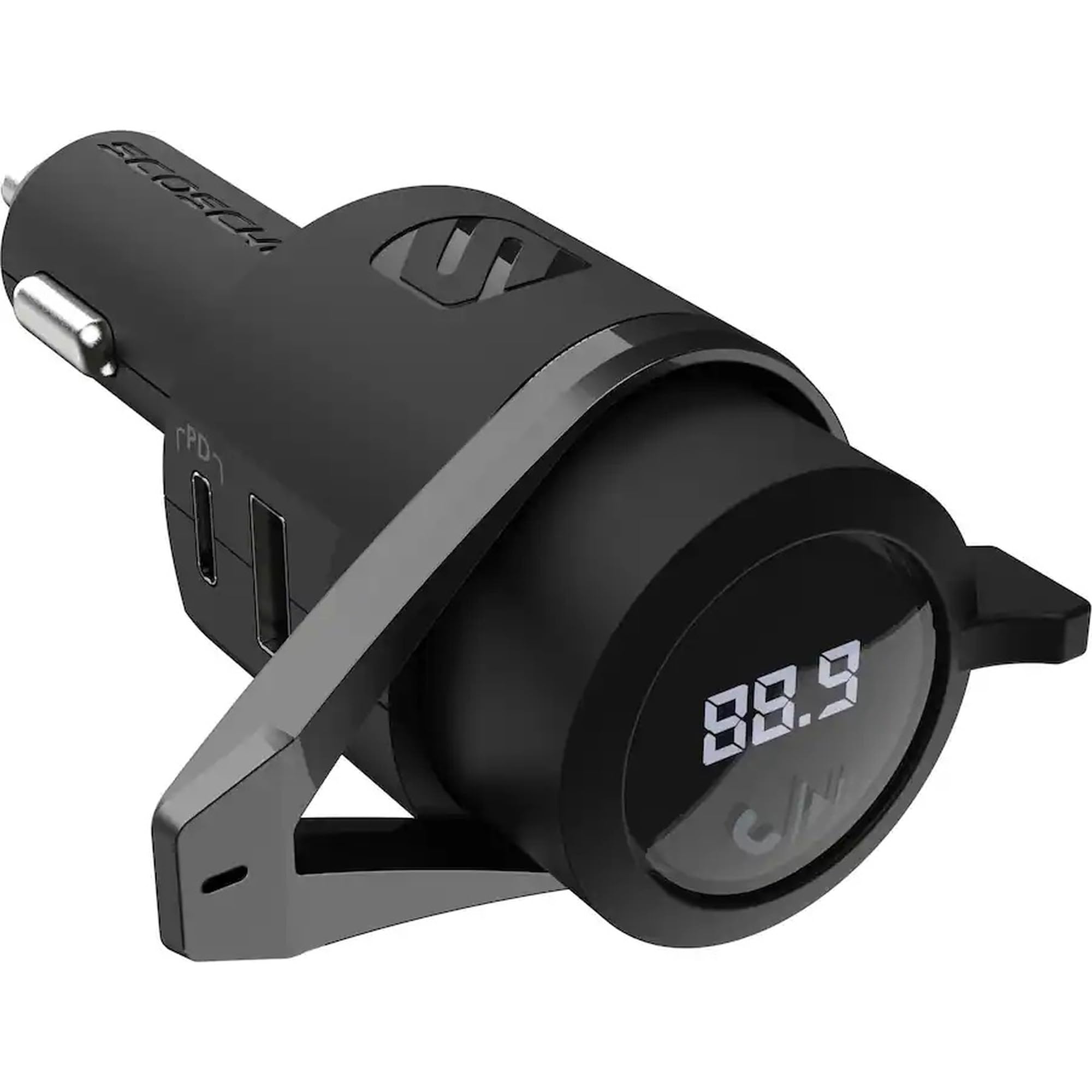 Scosche FM Bluetooth Radio Transmitter for Car, Hands-Free Kit with Dual USB Charging Ports, 12W USB-A + 20W Fast Type-C Car Charger, Wireless Adapter for Calls, Siri and Google Assistant