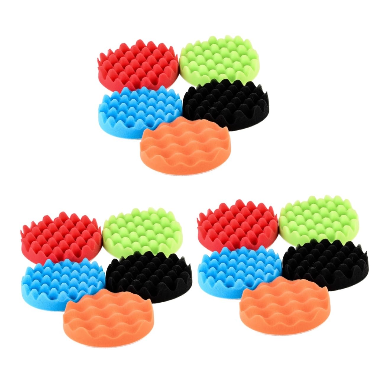 Anneome 15piezas Esponjas De Pulido Para Coche Almohadillas De Abrillantado y Encerado Disco De Lana Para Detalle Automotriz Color Aleatorio