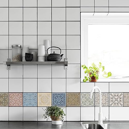 Adhesivo grueso para azulejos de despegar y pegar, pegar en azulejos de pared para cocina, azulejos de pared, calcomanías de baño, vinilo