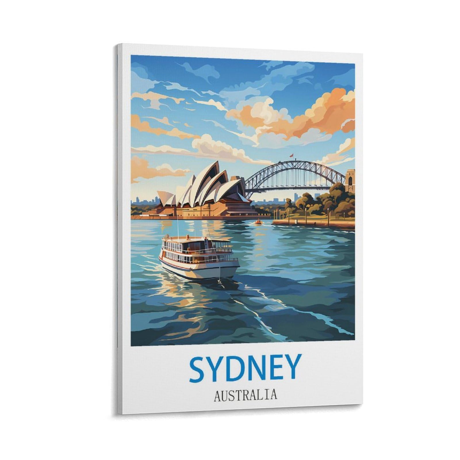 Ndoud Frame-Style Sydney Australia Vintage Travel Posters 08X12inch(20X30cm) Wall Art Picture Print Canvas Painting For Living Room Home Decor