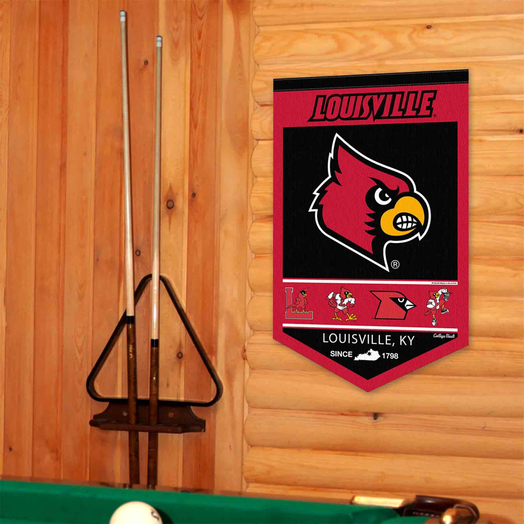 College Flags & Banners Co. Louisville Cardinals Heritage History Banner Pennant